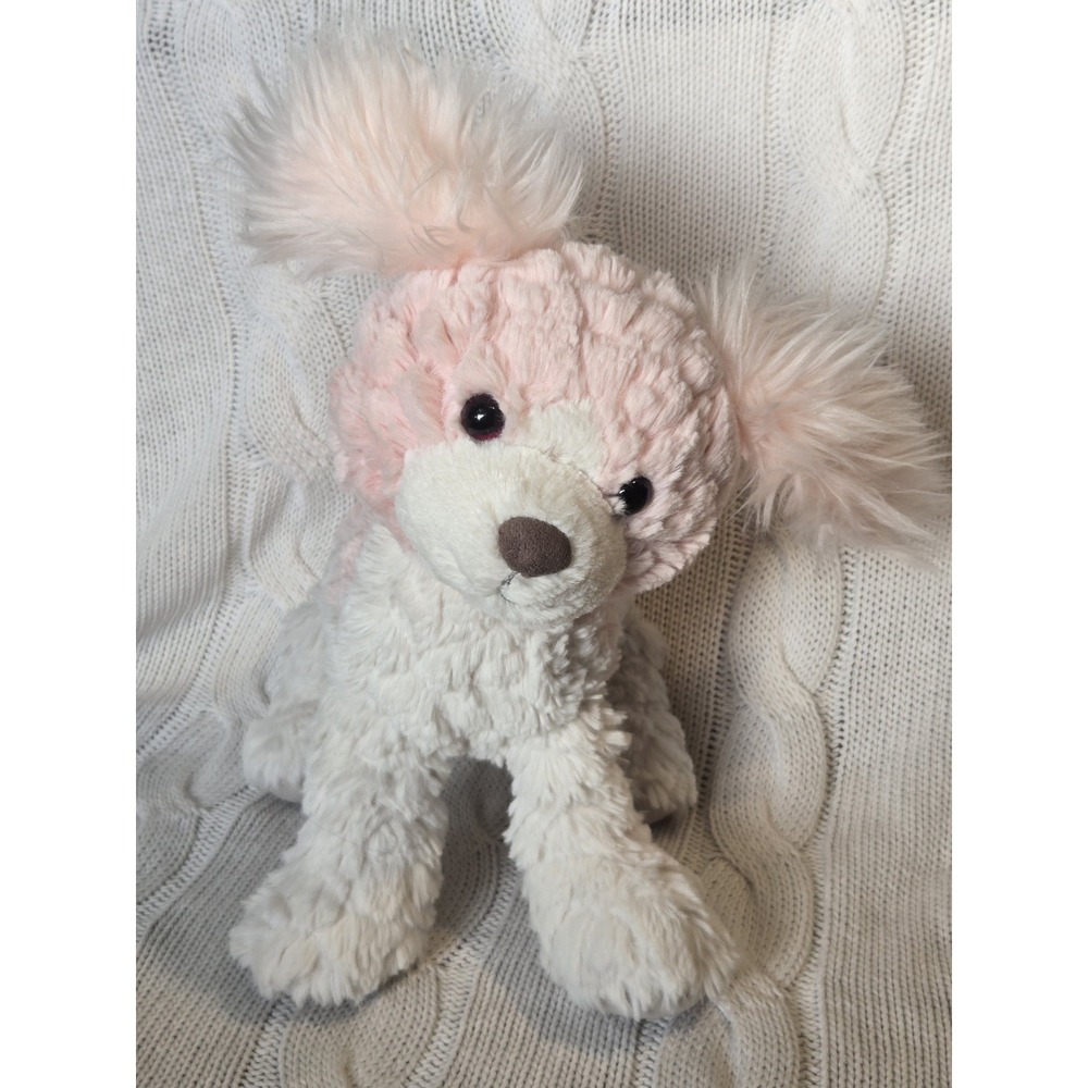 Mary Meyers Puppy Dog Plush Floppy Textured Stuffed Animal Pink Cream Soft Toy